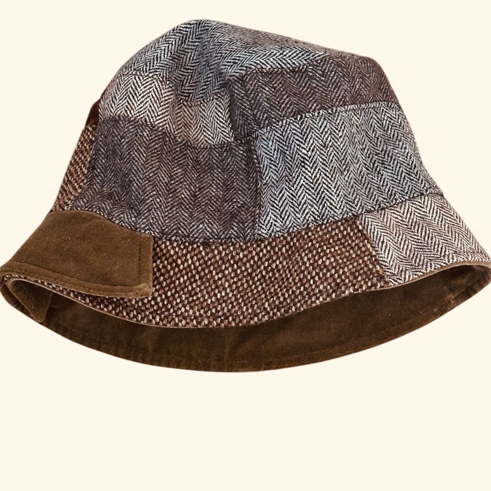 Brown Patchwork Bucket Hat sz. OS